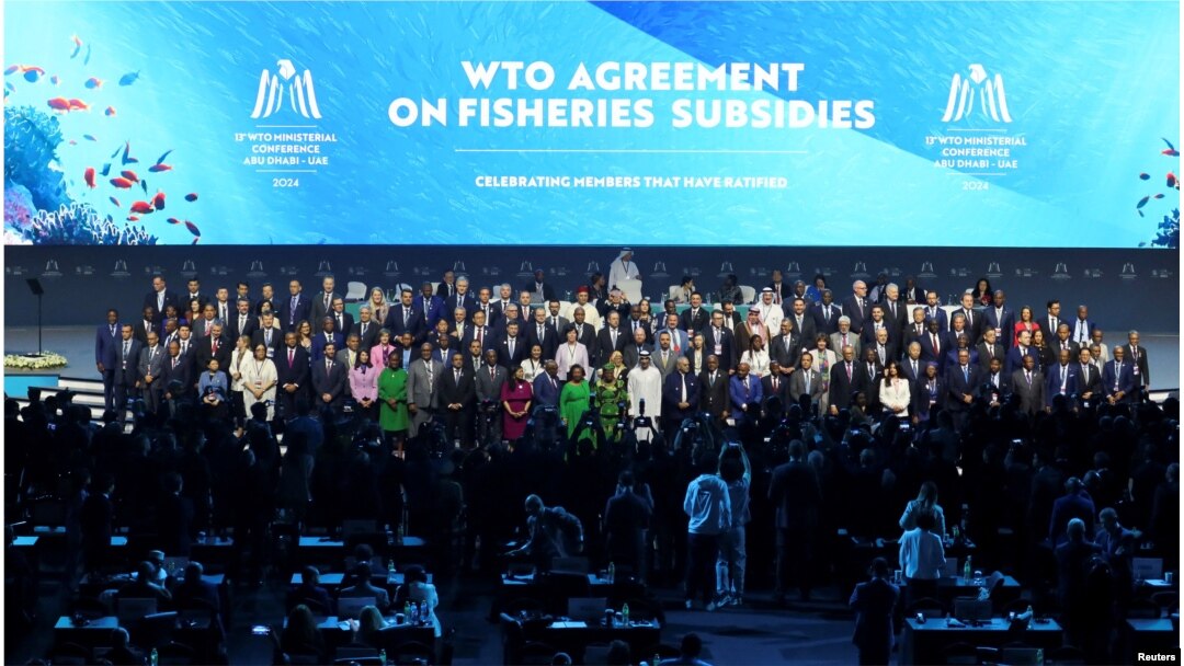 Konferensi tingkat menteri WTO ke-13 di Abu Dhabi, Uni Emirat Arab, 26 Februari 2024. (Foto: REUTERS/Abdel Hadi Ramahi)