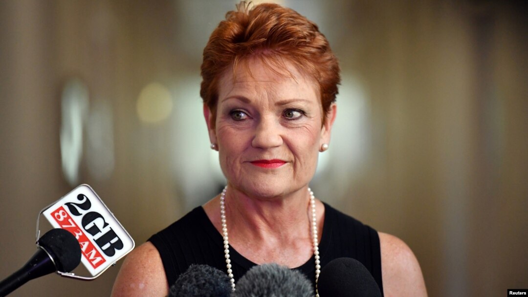 Australia's One Nation party leader Senator Pauline Hanson is pictured at a press conference at Parliament House in Canberra, Australia, Feb. 13, 2017.