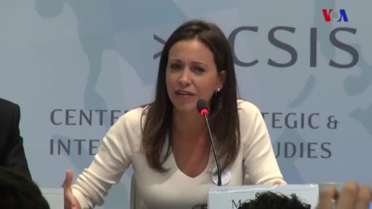 M.Corina Machado habla desde Washington