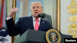 唐纳德·特朗普总统白宫出席马克韦恩·马林宣誓就任国土安全部长的仪式并发表讲话。(2026年3月24日)