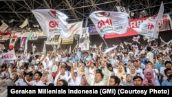 Gerakan Milenial Indonesia (GMI) dalam acara kampanye pada Pilpres 2019. (Foto: GMI).