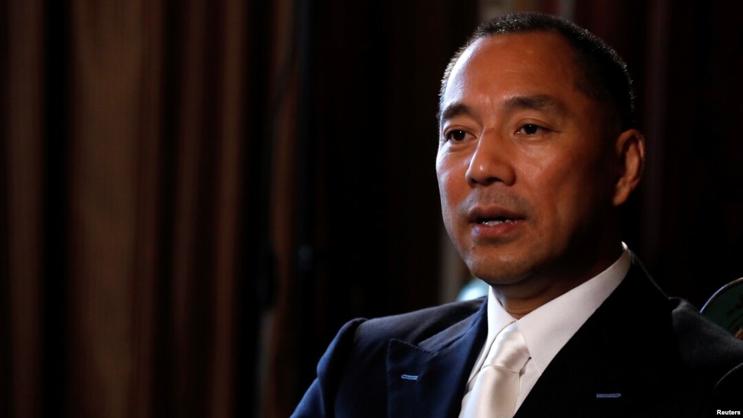 FILE - Billionaire businessman Guo Wengui speaks during an interview in New York City, April 30, 2017.
