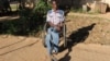 Tinashe Mageza on his wheel chair.