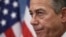 U.S. House Speaker John Boehner talks to reporters on Capitol Hill, Jan. 13, 2015.