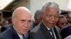 FILE - UNelson Mandela (R) loFrederik W. De Klerk (L) bese Moria, South Africa.