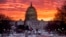 The Capitol in Washington at sunrise