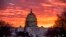The Capitol in Washington at sunrise