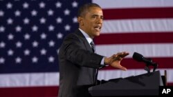 FILE - President Barack Obama delivers remarks at the Department of Homeland Security on his FY2016 budget proposal, Feb. 2, 2015.