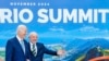 Handout picture released by the Brazilian Presidency showing Brazil's President Luiz Inacio Lula da Silva (R) greeting US' President Joe Biden before the launch of the Global Alliance against Hunger and Poverty and the first session of the G20 Leaders' Me