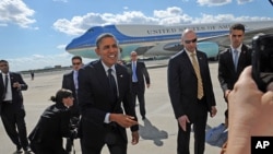 Tổng thống Obama đến Sân bay quốc tế JFK ở New York, ngày 24/9/2012