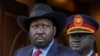 FILE - South Sudan's President Salva Kiir arrives at Juba's Presidential Palace, South Sudan, Friday, Feb. 3, 2023.