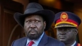 FILE - South Sudan's President Salva Kiir arrives at Juba's Presidential Palace, on February 3, 2023.