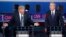 Republican U.S. presidential candidates businessman Donald Trump and former Florida Governor Jeb Bush talk simultaneously during the second official Republican presidential candidates debate.