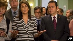 En Guatemala la embajadora estadounidense ante la ONU, Nikki Haley se reunió con el presidente Jimmy Morales.