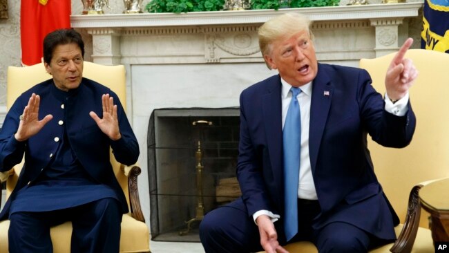 2019年7月22日特朗普总统在白宫会见巴基斯坦总理伊姆兰·汗