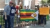 Some of the Zimbabweans who staged a protest outside the Zimbabwe Embassy in Washington DC, USA.