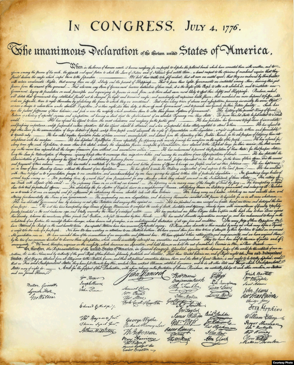 US Independence Declaration