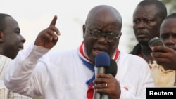 FILE - New Patriotic Party candidate Nana Akufo-Addo is seen in 2012. Armed men attacked NPP offices Monday. 