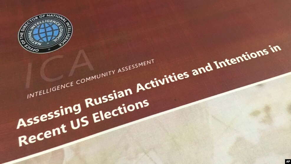 Một phần bản phúc trình được giải mật của cộng đồng tình báo về những nỗ lực của Nga can thiệp vào tiến trình bầu cử của Hoa Kỳ, 06 tháng 01 năm 2017.