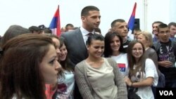 Ministar sporta i omladine u Vladi Srbije Vanja Udovičić tokom posete Gračanici