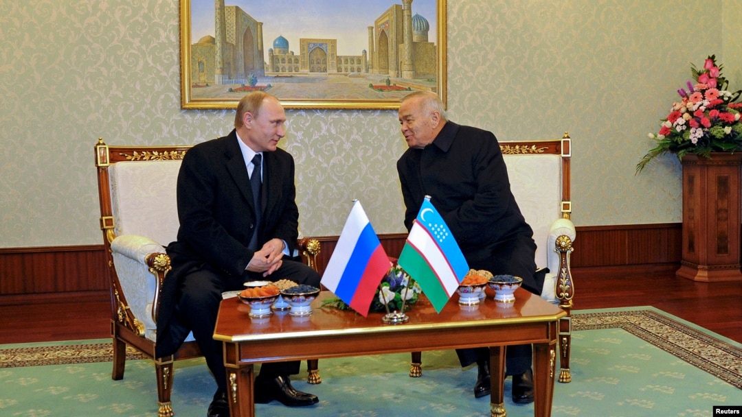 O'zbekiston rahbari Islom Karimov, Rossiya prezidenti Vladimir Putin Toshkentdagi uchrashuv paytida. 10-dekabr, 2014-yil.