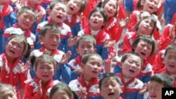 북한 평양시 유치원 아동들 (자료사진)