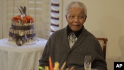 Former South African President Nelson Mandela as he celebrates his birthday with family in Qunu, South Africa, July 18, 2012.
