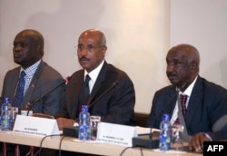 FILE - Seyoum Mesfin, Chairman of IGAD Special Envoys to South Sudan, gives remarks at the launch of the Multi-stakeholder Roundtable Negotiations on June 16, 2014 in Addis Ababa, Ethiopia.