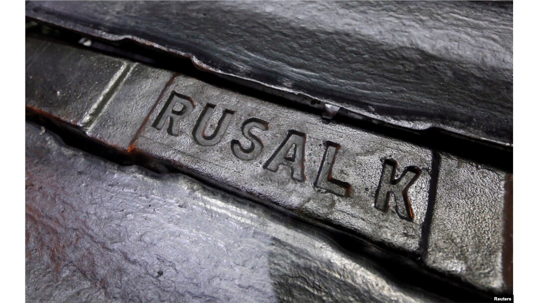 FILE - Aluminum ingots are seen stored at the foundry shop of the Rusal Krasnoyarsk aluminum smelter in the Siberian city of Krasnoyarsk, Russia.