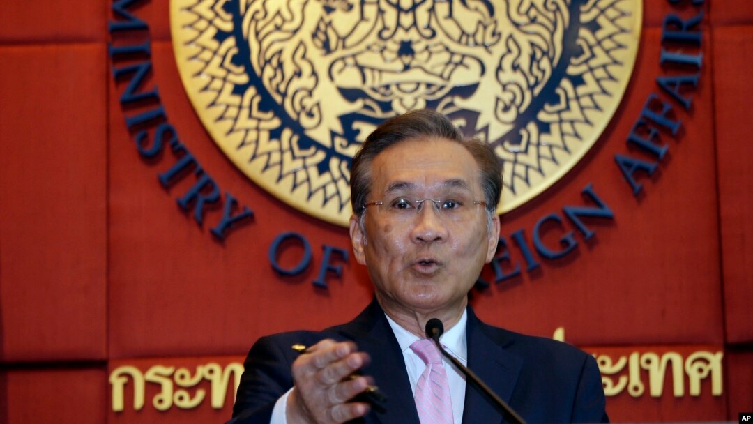 Menteri Luar Negeri Thailand Don Pramudwinai memberikan keterangan kepada wartawan dalam konferensi pers di Kementerian Luar Negeri di Bangkok, Thailand, Jumat, 1 Juli 2016. (Foto: dok).