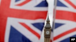 Le drapeau britannique au centre de Londres, le 29 mars 2017.