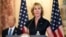 FILE - In this Sept. 21, 2020, file photo, U.S. Ambassador to the United Nations Kelly Craft speaks during a news conference at the U.S. State Department in Washington. According to the United States Mission to the United Nations, Craft will travel…