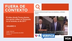 Este video donde el presidente electo, Donald Trump, habla de una posible opción militar en Venezuela es de 2017. Diseño: Mila Cruz.