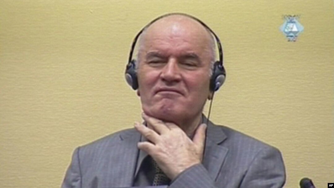 Former Bosnian Serb military commander Ratko Mladic appears in court at the International Criminal Tribunal for the former Yugoslavia in the Hague, June 3, 2011