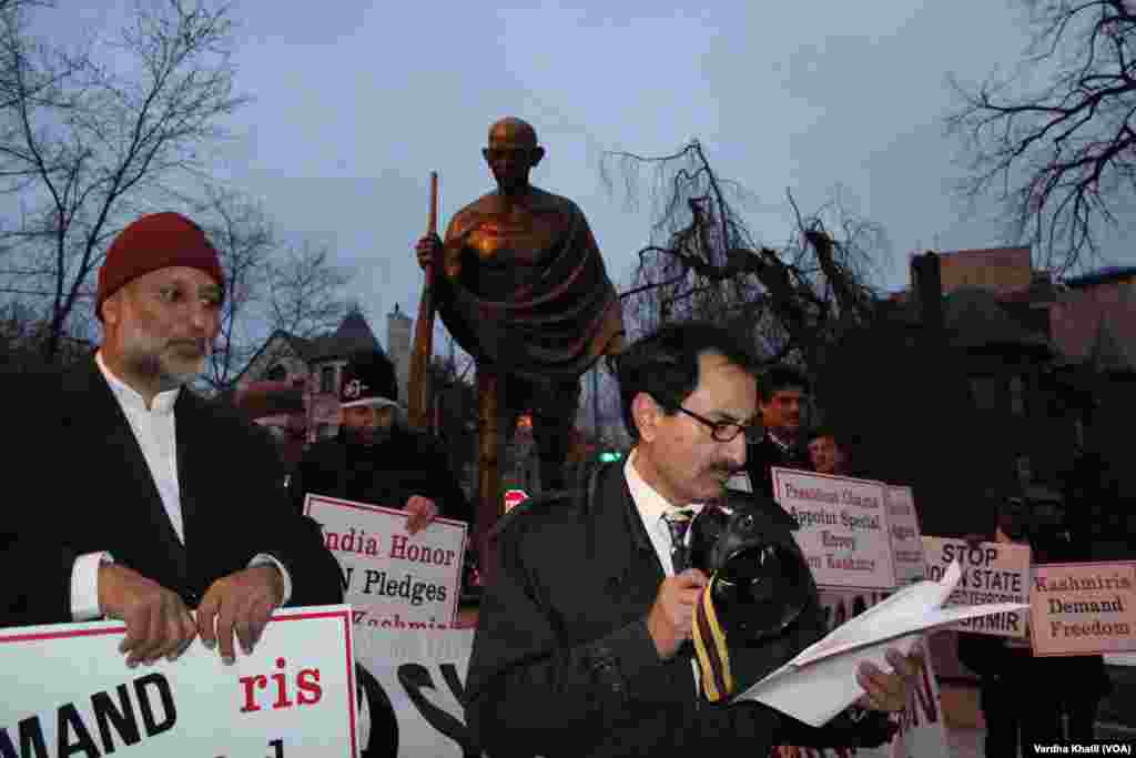 امریکہ میں بھارتی سفارتخانے کے سامنے مظاہرہ
