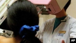 A breast cancer screening is seen in this file photo.