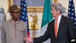 Shugaba Mohammadu Buhari da Sakataren harkokin wajen Amurka John Kerry 