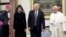 U.S. President Donald Trump and first lady Melania Trump meet with Pope Francis, May 24, 2017, at the Vatican.