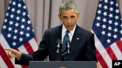 FILE - President Barack Obama speaks about the nuclear deal with Iran at American University in Washington, Aug. 5, 2015.