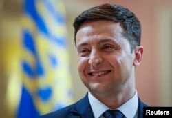 FILE - Volodymyr Zelenskiy, a Ukrainian comic actor, is a candidate in the upcoming presidential election.