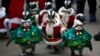 South Korea Santa Penguins Bring Christmas Cheer