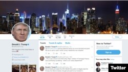 A portion of President Donald Trump's Twitter page.