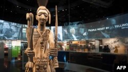 A statue is viewed during a press preview at the Smithsonian's National Museum of African American History and Culture in Washington, DC, Sept. 14, 2016