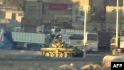 敘利亞政府軍坦克部署在大馬士革