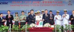 The launching ceremony of Type-054 frigate built for Pakistan Navy was held at Hudong Zhonghua Shipyard, Shanghai, China. (Courtesy Image: Pakistan Navy)