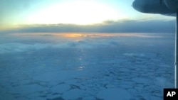 FILE - The Bering Sea near the western Alaska coast, Jan. 22, 2020. Authorities say a plane flying in western Alaska has been missing since Thursday. The U.S. Coast Guard said on X that the flight was 19 kilometers offshore when its position was lost. 