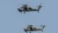 러시아산 Mi-28N 공격용 헬리콥터들이 훈련 비행하고 있다. (자료사진)