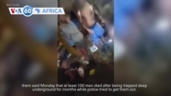 VOA60 Africa - At least 100 illegal miners died trapped in South African mine