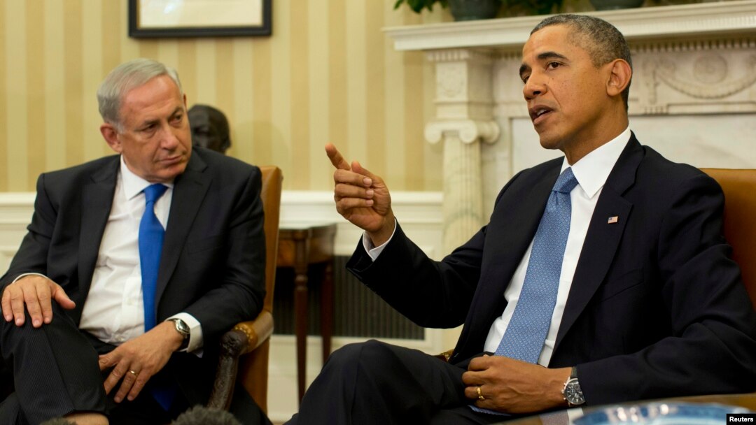 Presiden AS Barack Obama (kanan) menerima PM Israel Benjamin Netanyahu di Gedung Putih, Washington, Senin (30/9). 