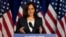 FILE - Democratic vice presidential candidate Sen. Kamala Harris speaks in Washington, Aug. 27, 2020. 